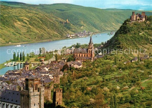 Oberwesel Rhein Panorama mit Schönburg