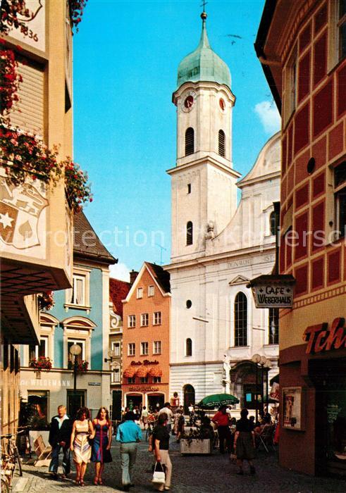 Kaufbeuren Fussgängerzone mit Blick zur Dreifaltig