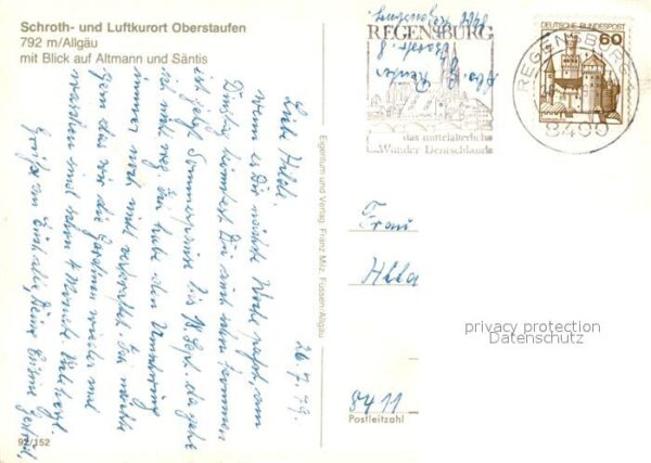 Oberstaufen Ortsansicht mit Kirche Blick auf Altman – Bild 2