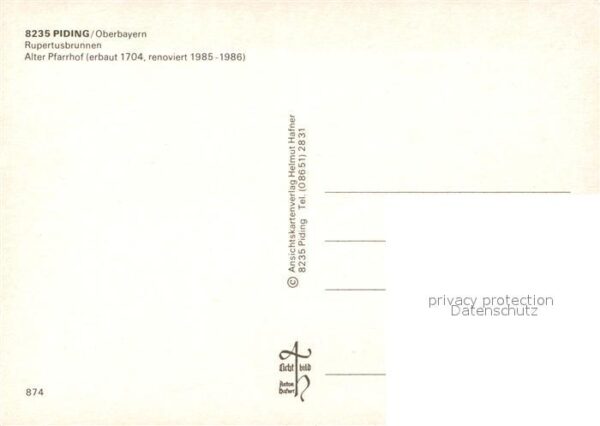 Piding Rupertusbrunnen Alter Pfarrhof 18. Jhdt – Bild 2