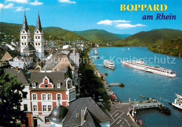 Boppard Rhein Panorama Rheinschifffahrt