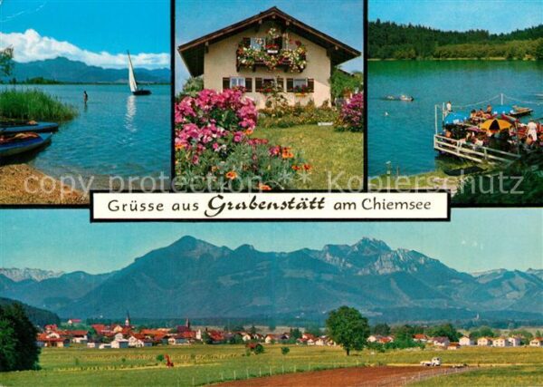 Grabenstaett Chiemsee Hirschauer Bucht Blumenschmuck Strandba