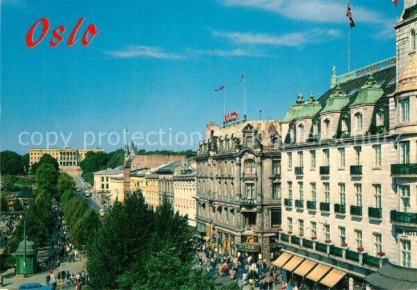 Oslo Norwegen Karl Johansgate og Slottet