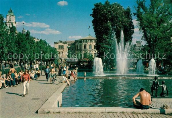 Oslo Norwegen Studenterlunden Wasserspiele