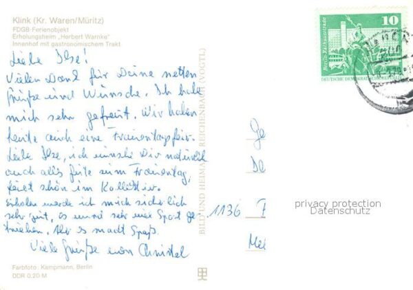 Klink Waren FDGB Ferienobjekt Erholungsheim Herbert – Bild 2