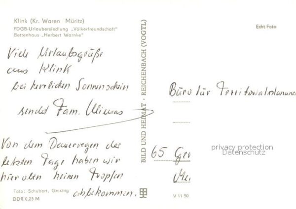 Klink Waren FDGB Urlaubersiedlung Völkerfreundschaf – Bild 2