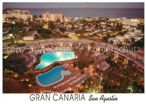San Agustin Gran Canaria Hotelanlage mit Swimming Pool Nachtaufn
