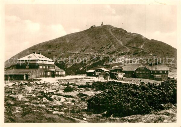 Schneekoppe Snezka Schlesierhaus und Riesenbaude