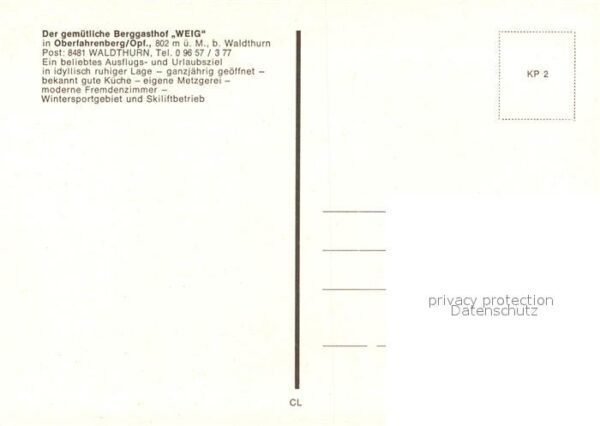 Oberfahrenberg Waldthurn Berggasthof Weig Kapelle Kreuz – Bild 2