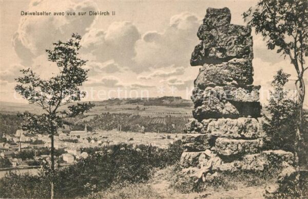 Diekirch Deiwelselter avec vue sur Diekirch
