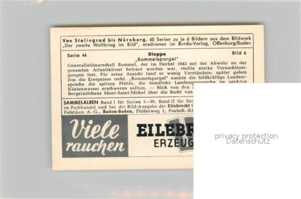 Militaria Deutschland WK2 Von Stalingrad bis N?rnberg Dieppe Romm – Bild 2