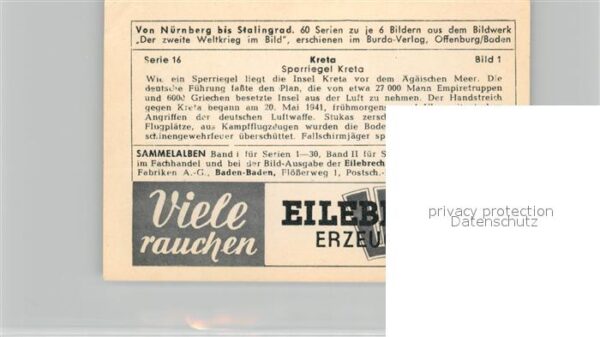 Militaria Deutschland WK2 Von N?rnberg bis Stalingrad Kreta Sperr – Bild 2