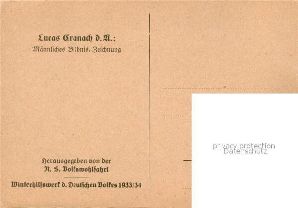 Kuenstlerkarte Lucas Cranach der ?ltere M?nnliches Bil – Bild 2