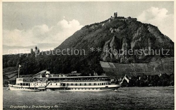 Dampfer Seitenrad Rheinland Drachenfels Drachenburg