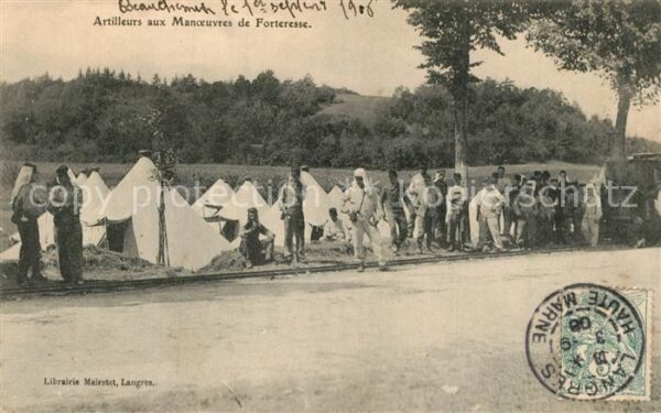Militaria Frankreich Artilleurs aux Manoeuvres de Forteresse