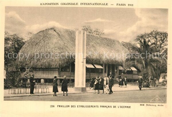 Exposition Coloniale Internationale Pari Pavillon des Etablissements Francais de