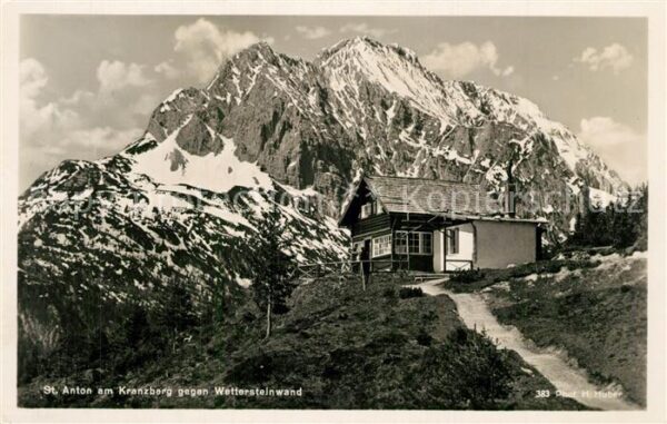 St Anton Kranzberg Berghütte gegen Wettersteinwand Serie D