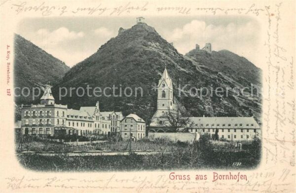 Bornhofen Kamp Ansicht mit den Feindlichen Brüdern Bur