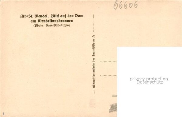 Alt St Wendel Blick auf den Dom am Wendelinusbrunnen – Bild 2