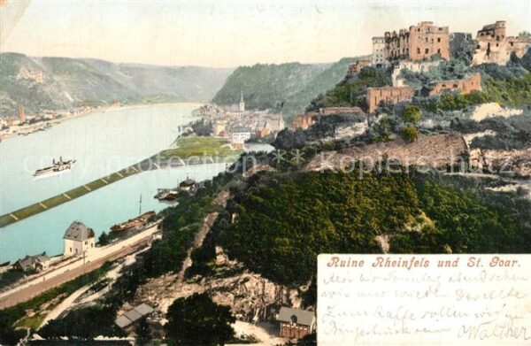 St Goar Burgruine Rheinfels Panorama Blick auf