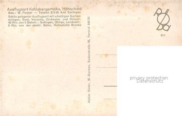 Hoehscheid Ausflugsort Kohlsbergerhöhe Restauratio – Bild 2
