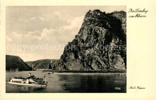 St Goarshausen Rheindampfer Loreley Felsen Sage