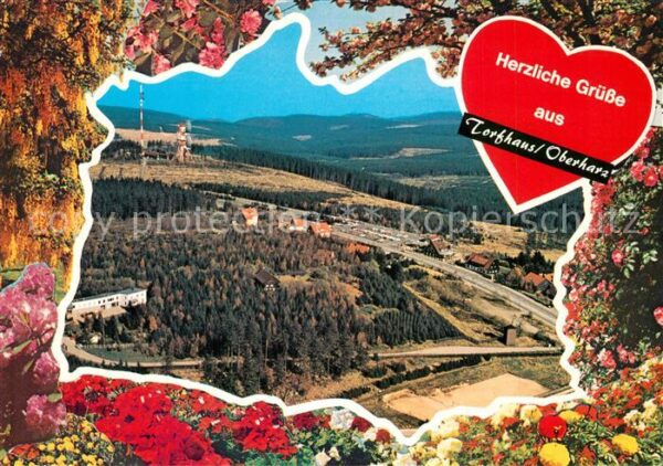 Torfhaus Harz Fliegeraufnahme Blumen Baumblüte Herz