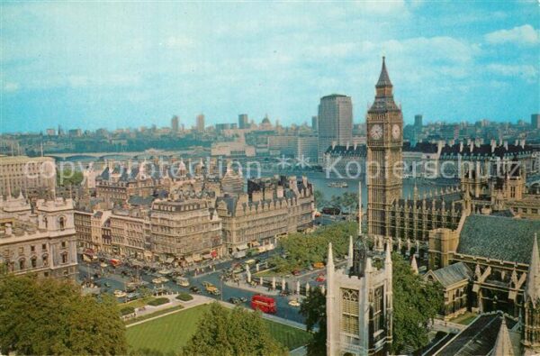London Skyline Houses of Parliament River Them