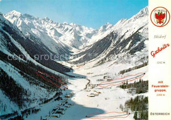 Gschnitz Tirol Fliegeraufnahme Winterlandschaft