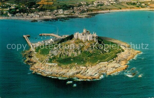 Marazion Cornwall St Michael's Mount aerial view