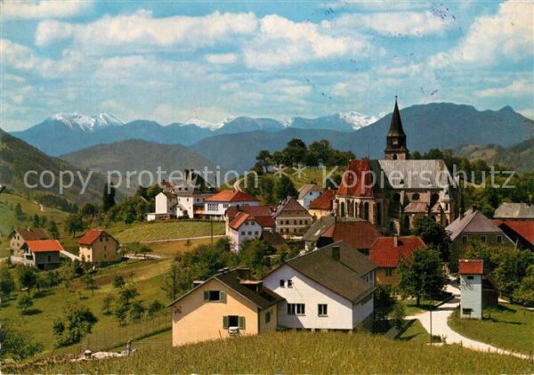 Maria Neustift Ortsansicht mit Kirche Alpenpanorama