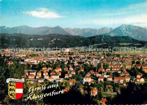 Klagenfurt Woerthersee Gesamtansicht mit Alpenpanorama Koschut