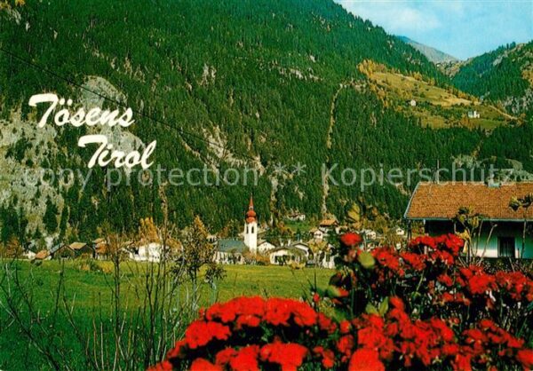Toesens Tirol Motiv mit Blumen