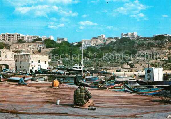 Mgarr Harbour Fishermen Fishingboats