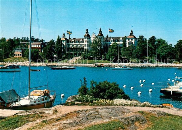 Saltsjoebaden Partie am Hafen Blick zum Grand Hotel