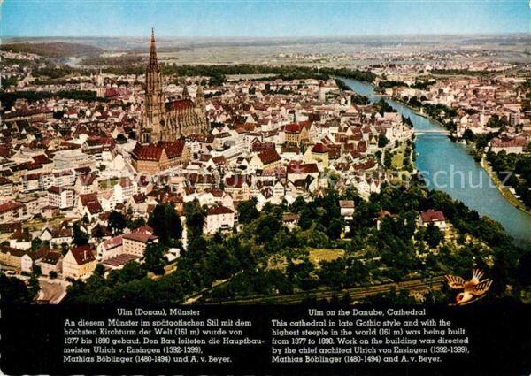 Ulm Donau Stadtpanorama mit Ulmer Münster Ulmer S