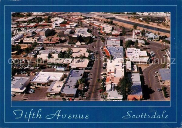 Scottsdale Aerial view of famous Fifth Avenue