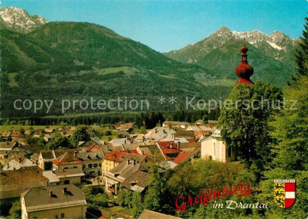Greifenburg Blick über den Ort gegen Reisskofel und