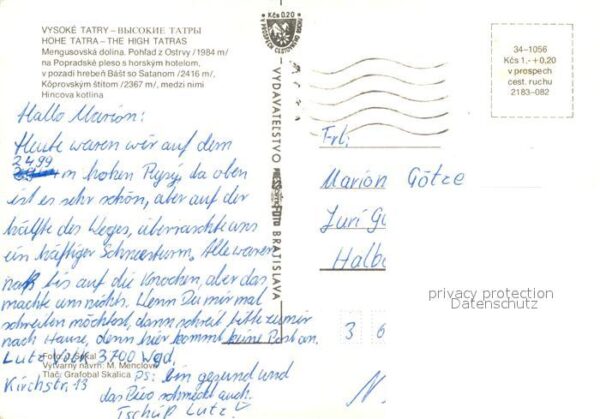 Vysoke Tatry Landschaftspanorama Hohe Tatra Berghote – Bild 2