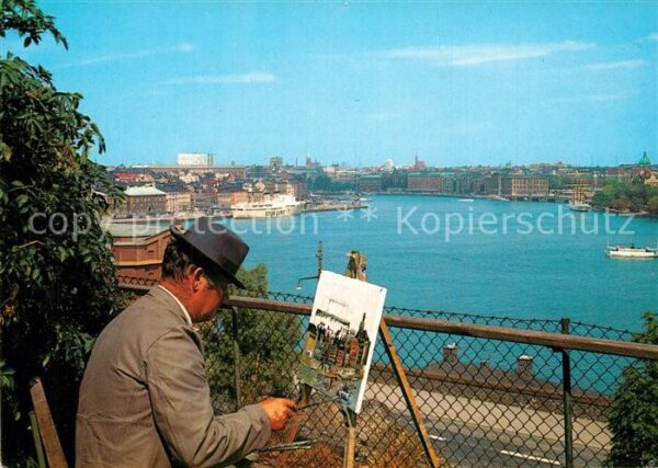 Stockholm Maler und sein Modell Stadtpanorama