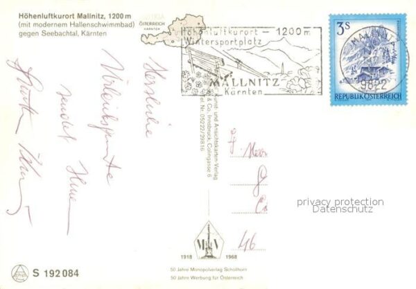 Mallnitz Kaernten Panorama Höhenluftkurort gegen Seebacht – Bild 2