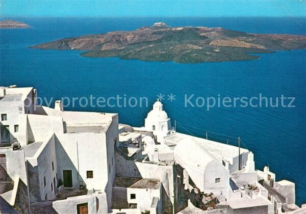 Thera Santorin Blick auf Insel Kameni