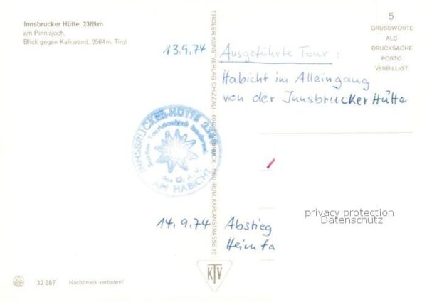 Innsbruckerhuette am Pinnisjoch Bergsee Blick gegen Kalkw – Bild 2