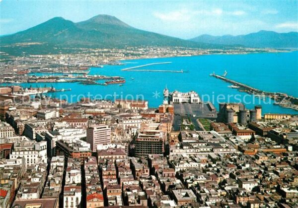 Napoli Neapel Panorama e Porto veduta aerea
