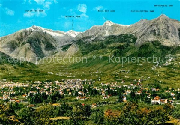 Meran Merano Panorama mit Texelgruppe