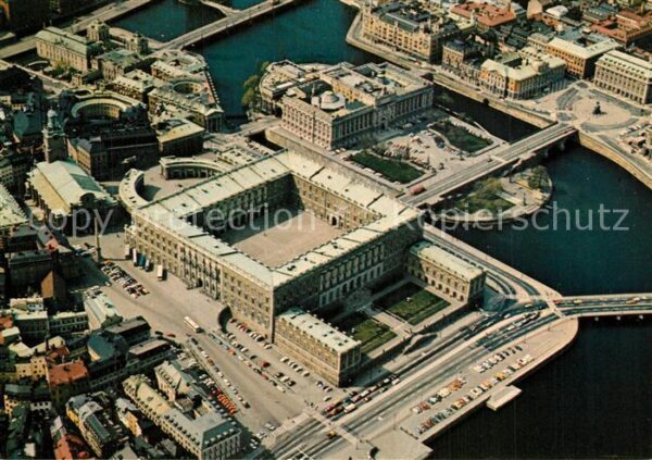 Stockholm Fliegeraufnahme Schloss Domkirche Reich