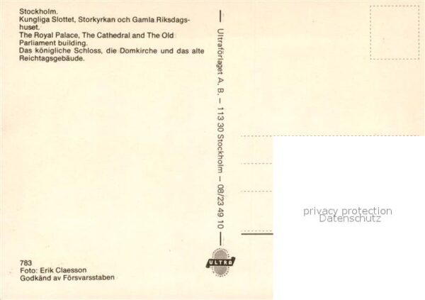Stockholm Fliegeraufnahme Schloss Domkirche Reich – Bild 2