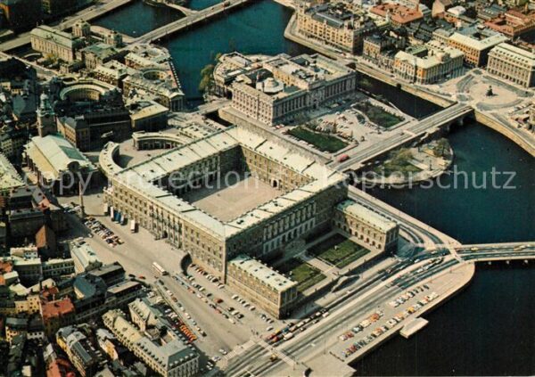 Stockholm Fliegeraufnahme Schloss Domkirche