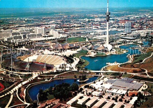 Muenchen Fliegeraufnahme Olympia-Gel?nde mit Oly
