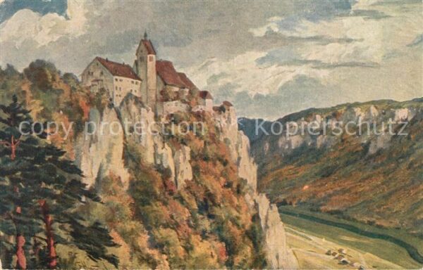Schloss Werenwag Panorama Künstlerkarte
